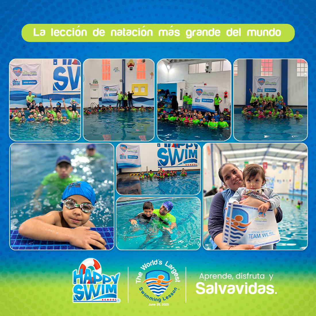 🌊 Happy Swim School se une a la Lección de Natación Más Grande del Mundo™ 2025