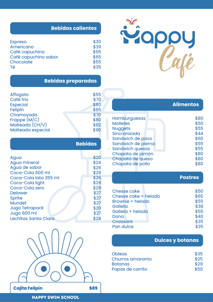 Menú de Happy Café
