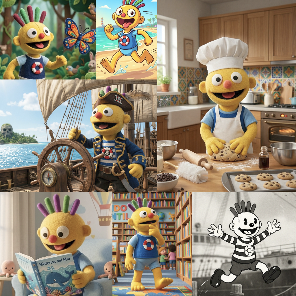 Collage de imagenes de Felipin